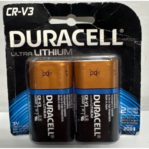 Duracell Ultra Lithium CR-V3 3V Photo Battery Pack Of 2 Exp 2024 - Picture 1 of 3